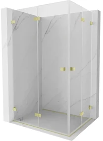 Mexen Lunar-F Duo, skladací sprchový kút 85 x 70 cm, 8mm číre sklo, zlatý matný profil, 836-085L-070P-55-00