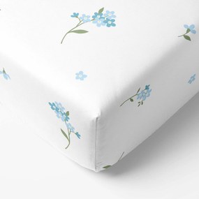 Goldea bavlnená napínacia plachta - nezábudky 80 x 160 cm