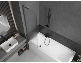 Mexen Next L, 1-krídlová vaňová zástena 50 x 150 cm, 6mm sklo s rebrovým vzorom, grafitový profil, 895-050-000-03-09-95