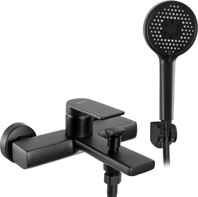 Rea Verso, vaňová batéria s ručnou sprchovou súpravou, čierna matná, REA-B7903