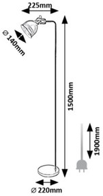 Rabalux 2243 - Stojacia lampa FLINT 1xE27/40W/230V béžová