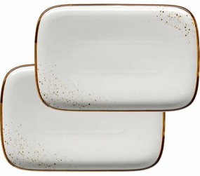 Mäser 2-dielna sada táců Pintar White hnedé bodky30 x 20 x 2 cm, L