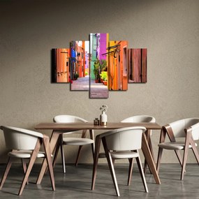 Obraz - Farebné domy v Burane, Benátky (150x105 cm)