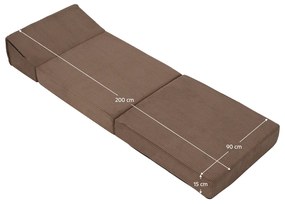 Skladacie kreslo/matrac MALEN, svetlo hnedá