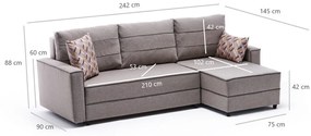 Rohová sedacia súprava Elen  (P) (Krémová). Vlastná spoľahlivá doprava až k Vám domov. 1072407