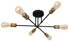 Prisadený luster CAMBRIDGE 6xE27/20W/230V čierna/zlatá