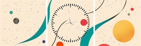 Obraz - Minimalistická farebná ilustrácia (s hodinami) (90x30 cm)