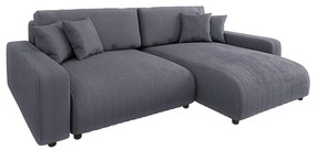 Tmavosivá menčestrová rozkladacia rohová pohovka (variabilná) Sara – Ropez