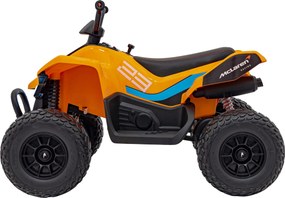 Ramiz Elektrická štvorkolka McLaren Racing MCL 35 pre deti oranžová + diaľkové ovládanie + plynulý štart + EVA kolesá + audio LED