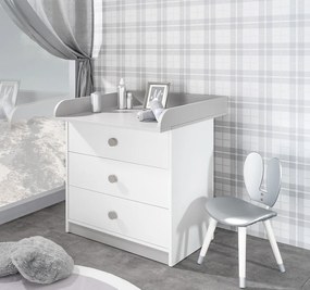 Zásuvková komoda Spencer - biela/šedá