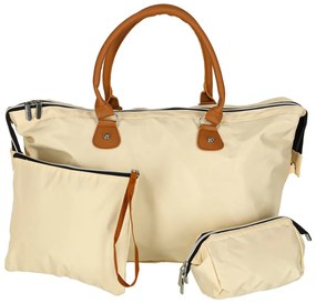 KIK Dámska multifunkčná taška na kočík 48x30x21 cm s 2 vrecúškami, polyester, béžová