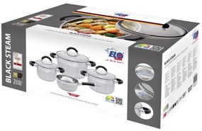 Elo 50904 Basic 4-dielna súprava nehrdzavejúcich hrncov Black Steam