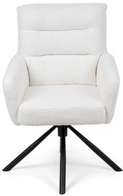 Noela Otočná jedálenská stolička látková ENZO biela