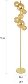 Brilagi - LED Stojacia lampa MILLA 7xG9/3W/230V zlatá