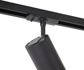 Moderný čierny reflektor pre 1-fázový koľajnicový systém vrátane LED otočného a naklápacieho - Iconic Zoom