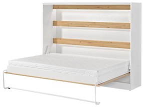 Sklápacia posteľ 140 Perfecto II (biela + dub + biela) (horizontálna) (bez osvetlenia). Akcia -20%. Vlastná spoľahlivá doprava až k Vám domov. 1128903