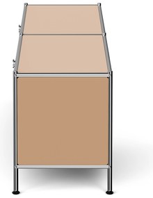 Nízky kovový stolík »CN3« s priehradkami, karamelová