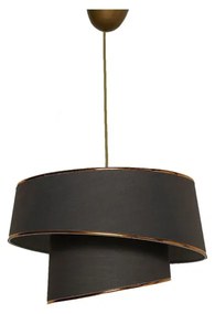 Závesné svietidlo v antracitovo-zlatej farbe s textilným tienidlom ø 32 cm Barette – Opviq lights