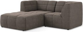 Hnedá rohová pohovka z textílie buklé (ľavý roh/s leňoškou) Aloha – Makamii