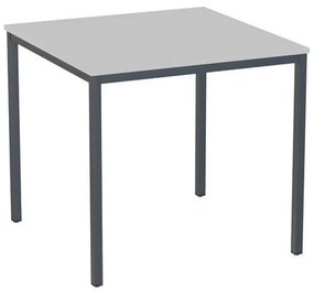 Jedálenský stôl Versys s podnožím antracit RAL 7016, 80 x 80 x 74,3 cm, svetlosivý