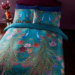 Zelenomodré obliečky na dvojlôžko z bavlneného saténu 200x200 cm Xanadu Peacock – Matthew Williamson