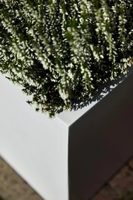 Samozavlažovací kvetináč BLOCK, sklolaminát, 40x40x40 cm, biely mat