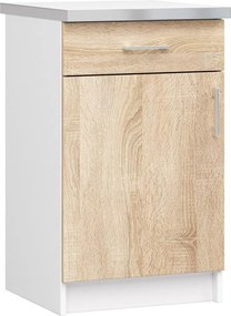 Kuchynská linka Olivie 1,8 m H720 presklená biela/dub sonoma