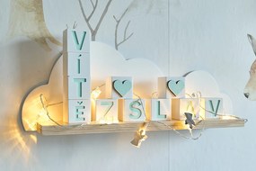 DECOLED LED světelný řetěz na baterie, 10 teple bílých diod, 1,5 m, akryloví andílci