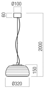 Redo 01-4541 - Stmievateľný LED luster na lanku ONDULA LED/12W/230V čierna/dymová