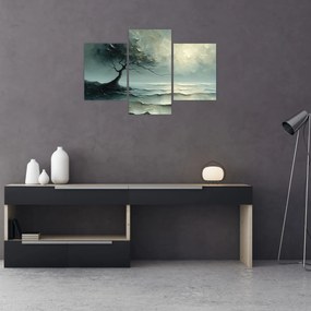 Obraz - Olejomaľba stromu s oceánom (90x60 cm)