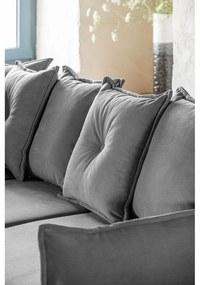 Sivá menčestrová rozkladacia rohová pohovka (ľavý roh/do "U") Lazy Lukka – Miuform