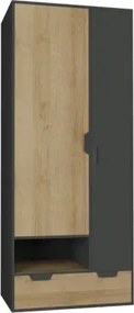 Šatníková skriňa Nemo, dub/grafit%