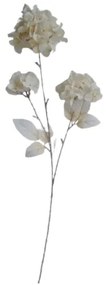 Umelá kvetina Hortenzia s glitrom krémová, 85 cm