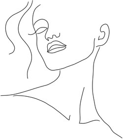 Plagát 29x41 cm Minimal Woman Face Line Art – Veronika Boulová