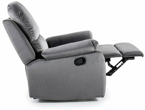 Polohovací křeslo SPENCER 1 Velvet šedé