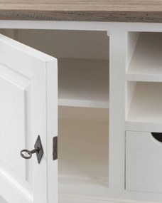 RTV skrinka Brighton 150 x 40 x 65 cm white&amp;natural