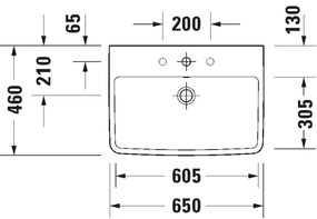 Duravit 23756500002 - Závesné umývadlo D-NEO 65x46 cm keramika/lesklá biela