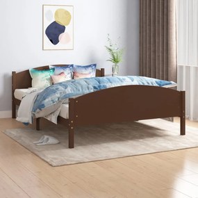 vidaXL Posteľný rám tmavohnedý borovicový masív 140x200 cm