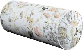 Valcový vankúš so záhybmi farba produktu biela látka vzorované