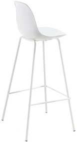Biela barová stolička (výška sedadla 65 cm) Brighter – Kave Home