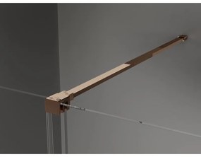 Mexen Velar, sprchový kút s posuvnými dverami 150(dvere) x 80(stena) cm, 8mm číre sklo, ružové zlato, 871-150-080-01-60