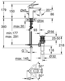 GROHE 32814000 - Umývadlová batéria BAULOOP lesklý chróm
