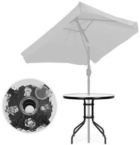 Okrúhly záhradný stôl 80 cm sklenený