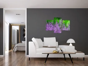 Obraz fialových lúčnych kvetov (90x60 cm)