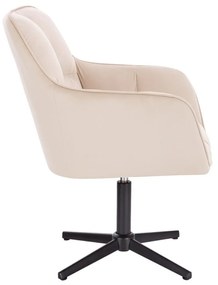 LuxuryForm DESIGN Kreslo AMALFI VELUR na čiernom kríži - krémové