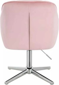 LuxuryForm DESIGN Stolička AVOLA VELUR na striebornom kríži - svetlo ružová