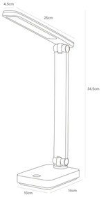 Zuma Line 1949-WH-LED Nabíjacia stolná lampa LED/8W/1200 mAh 3000/4500/6000K biela