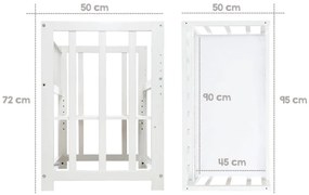 Biela kolíska s úložným priestorom a baldachýnom 90x45 cm Indibär – Roba