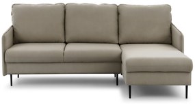 Rozkladacia rohová sedačka Taila Mini pravá - béžový zamat Velluto 3 / čierne nožičky