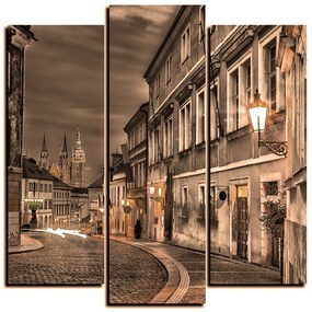 Obraz na plátne - Magické nočné staré mesto - štvorec 3258FC (105x105 cm)